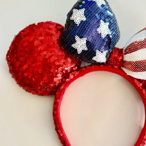 Disney Patriotic Sequin Minnie Mouse Ears - Picture 2 of 5
